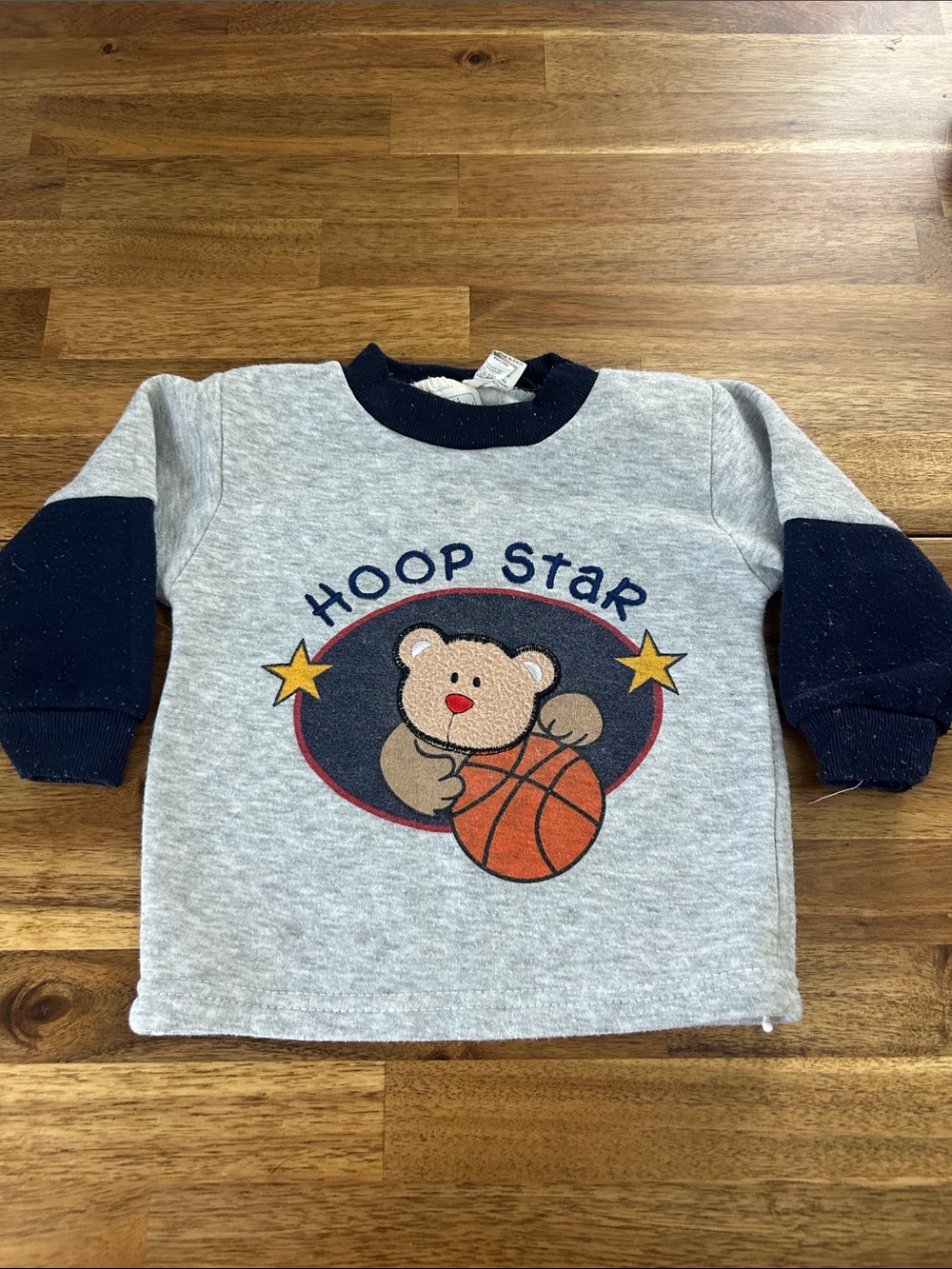Vintage Baby Sweatshirt with Basketball and Teddy Bear